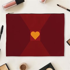 Heart Red Yellow Love Card Design Cosmetic Bag (xl) by Nexatart