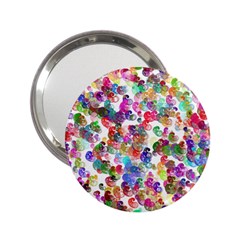 Colorful Spirals On A White Background             2 25  Handbag Mirror by LalyLauraFLM