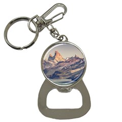 Fitz Roy And Poincenot Mountains Lake View   Patagonia Button Necklaces by dflcprints