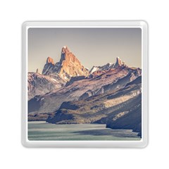 Fitz Roy And Poincenot Mountains Lake View   Patagonia Memory Card Reader (square)  by dflcprints