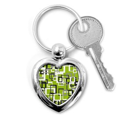 Pattern Abstract Form Four Corner Key Chains (heart)  by Nexatart