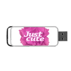 Just Cute Text Over Pink Rose Portable Usb Flash (two Sides) by dflcprints