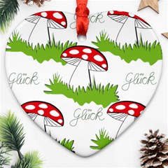 Mushroom Luck Fly Agaric Lucky Guy Ornament (heart) by Nexatart