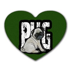 Pug Heart Mousepads by Valentinaart