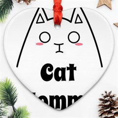 Love My Cat Mommy Heart Ornament (two Sides) by Catifornia