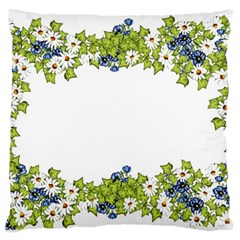 Birthday Card Flowers Daisies Ivy Large Flano Cushion Case (one Side) by Nexatart