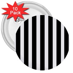 Black White Line Vertical 3  Buttons (10 Pack)  by Mariart