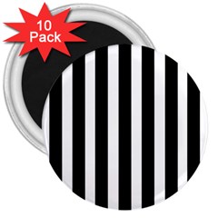 Black White Line Vertical 3  Magnets (10 Pack) 