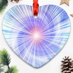 Creation Light Blue White Neon Sun Ornament (heart)