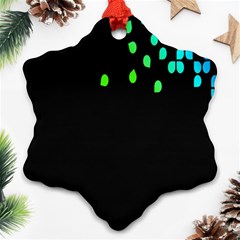 Green Black Widescreen Snowflake Ornament (two Sides) by Mariart