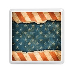 Grunge Ripped Paper Usa Flag Memory Card Reader (square) 