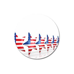 Multiple Us Flag Stars Line Slide Magnet 3  (round)