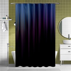 Moonlight Light Line Vertical Blue Black Shower Curtain 48  X 72  (small) 