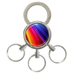 Multicolor Light Beam Line Rainbow Red Blue Orange Gold Purple Pink 3-ring Key Chains