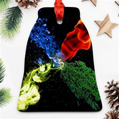 Perfect Amoled Screens Fire Water Leaf Sun Bell Ornament (two Sides) by Mariart