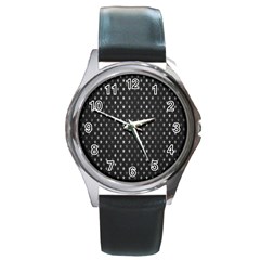 Rabstol Net Black White Space Light Round Metal Watch by Mariart