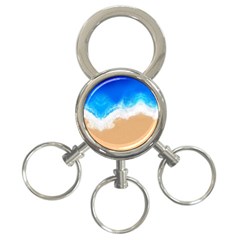 Sand Beach Water Sea Blue Brown Waves Wave 3-ring Key Chains