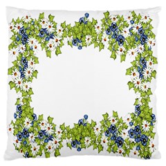 Birthday Card Flowers Daisies Ivy Large Flano Cushion Case (one Side) by Nexatart