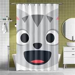 Cat Smile Shower Curtain 48  X 72  (small)  by BestEmojis