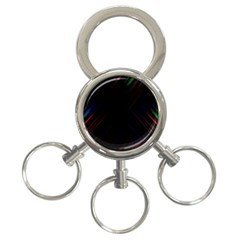 Streaks Line Light Neon Space Rainbow Color Black 3-ring Key Chains