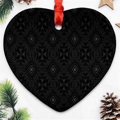 Star Black Heart Ornament (two Sides)