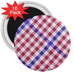 Webbing Wicker Art Red Bluw White 3  Magnets (10 pack)  Front