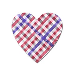 Webbing Wicker Art Red Bluw White Heart Magnet