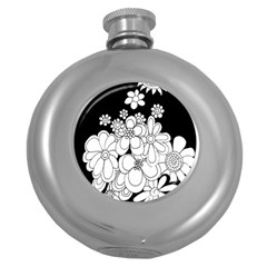 Mandala Calming Coloring Page Round Hip Flask (5 Oz) by Nexatart