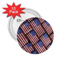 Usa Flag Grunge Pattern 2 25  Buttons (10 Pack) 