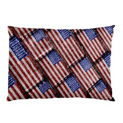 Usa Flag Grunge Pattern Pillow Case by dflcprints