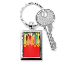 Colors On Red Key Chains (rectangle)  by linceazul