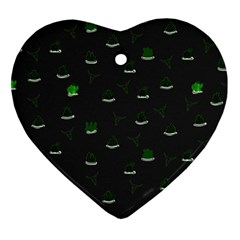 Cactus Pattern Heart Ornament (two Sides) by ValentinaDesign