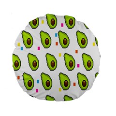 Avocado Seeds Green Fruit Plaid Standard 15  Premium Round Cushions