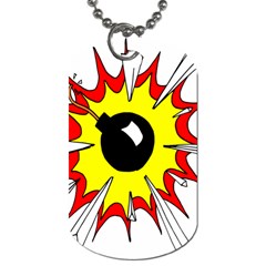 Book Explosion Boom Dinamite Dog Tag (one Side)