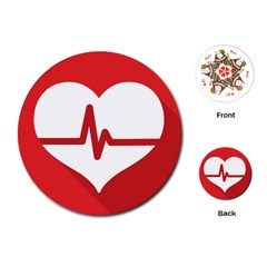 Cardiologist Hypertension Rheumatology Specialists Heart Rate Red Love Playing Cards (round)  by Mariart