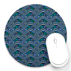 Boomarang Pattern Wave Waves Chevron Green Line Round Mousepads