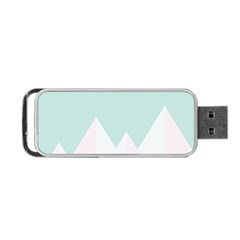 Montain Blue Snow Chevron Wave Pink Portable Usb Flash (one Side) by Mariart