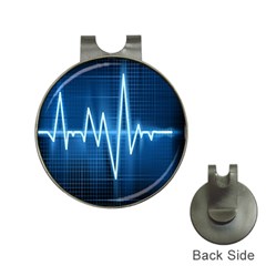 Heart Monitoring Rate Line Waves Wave Chevron Blue Hat Clips With Golf Markers by Mariart