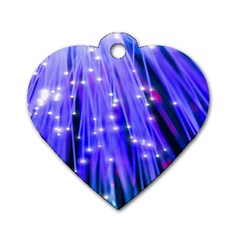 Neon Light Line Vertical Blue Dog Tag Heart (two Sides) by Mariart