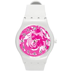 Abstract Art Round Plastic Sport Watch (m) by ValentinaDesign