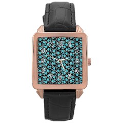 Roses Pattern Rose Gold Leather Watch  by Valentinaart