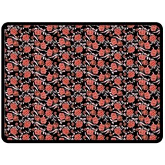 Roses Pattern Fleece Blanket (large) 