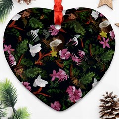 Tropical Pattern Heart Ornament (two Sides) by Valentinaart