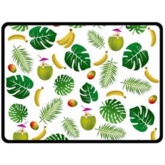 Tropical Pattern Fleece Blanket (large)  by Valentinaart