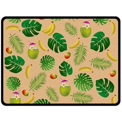 Tropical Pattern Fleece Blanket (large)  by Valentinaart