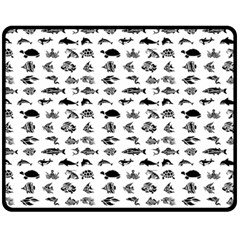 Fish Pattern Fleece Blanket (medium)  by ValentinaDesign