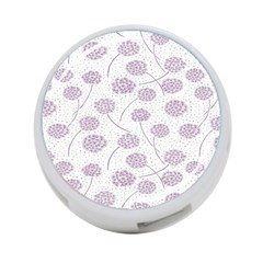 Purple Tulip Flower Floral Polkadot Polka Spot 4-port Usb Hub (two Sides)  by Mariart