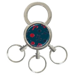 Zodiac Signs Planets Blue Red Space 3-ring Key Chains