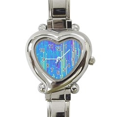 Vertical Behance Line Polka Dot Blue Green Purple Heart Italian Charm Watch by Mariart