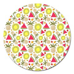 Summer Fruits Pattern Magnet 5  (round)